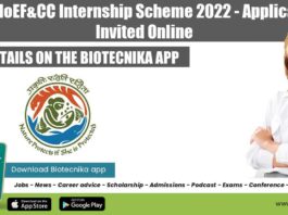 Govt MoEF&CC Internship 2022