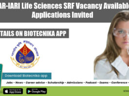 IARI Life Sciences SRF