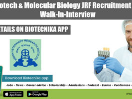 ICAR-IVRI SRF Walk-In-Interview For Biotech & Life Sciences ICAR-IVRI SRF 2022