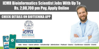 ICMR Bioinformatics Scientist Jobs