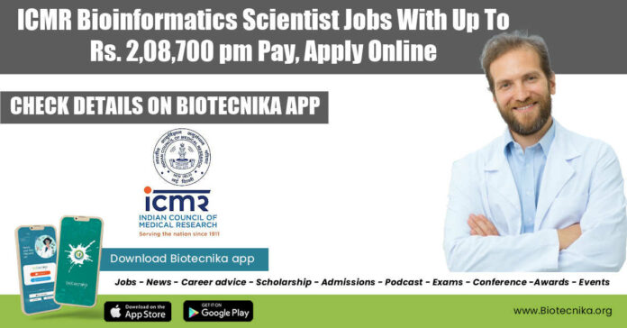 ICMR Bioinformatics Scientist Jobs