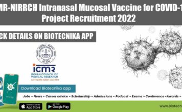 ICMR-NIRRCH SRF Opening Available