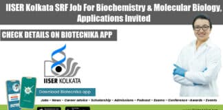IISER Kolkata SRF Job