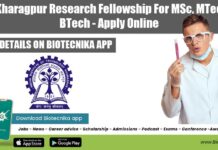 IIT Kharagpur Research Fellowship For MSc, MTech & BTech – Apply Online IIT Kharagpur Research Fellowship