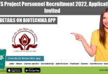 JBNSTS Project Personnel Recruitment 2022, Applications Invited JBNSTS Project Personnel Recruitment