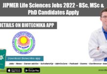 JIPMER Life Sciences Jobs 2022 – BSc, MSc & PhD Candidates Apply JIPMER Life Sciences Jobs