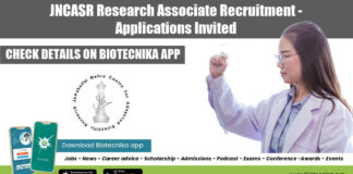 JNCASR Research Associate