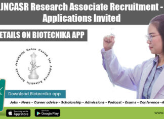 JNCASR Research Associate