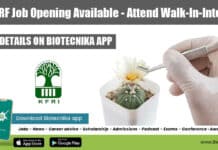 KFRI JRF Job Opening Available – Attend Walk-In-Interview KFRI JRF Job Opening