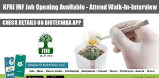KFRI JRF Job Opening