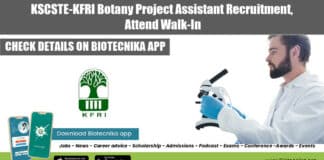 KSCSTE-KFRI Botany Project Assistant