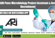 MACS ARI Pune Microbiology Project Assistant & Associate Recruitment MACS-ARI Project Vacancies