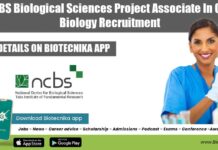 NCBS Biological Sciences Project Associate In Cell Biology Recruitment NCBS Biological Sciences Project
