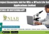 NIAB Project Associate Job For MSc & MTech Life Sciences, Applications Invited NIAB Project 2022