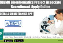 NIBMG Bioinformatics Project Associate Recruitment, Apply Online NIBMG Bioinformatics Project Associate
