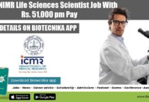 ICMR-NIMR Life Sciences Scientist Job With Rs. 51,000 pm Pay NIMR Non-Medical Jobs