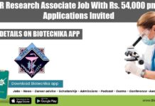 NIPER Research Associate Job With Rs. 54,000 pm Pay, Applications Invited NIPER Research Associate Job