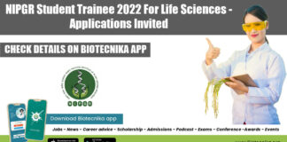 NIPGR Student Trainee 2022