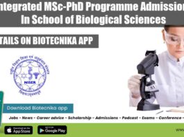 NISER Integrated MSc-PhD Programme