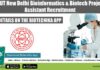 NSUT New Delhi Bioinformatics & Biotech Project Assistant Recruitment NSUT New Delhi Bioinformatics