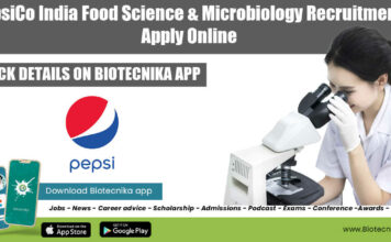 PepsiCo India Food Science & Microbiology Recruitment, Apply Online PepsiCo India Food Science