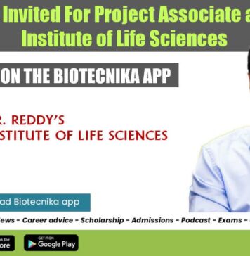 Applications Invited For Project Associate at Dr. Reddy’s Institute of Life Sciences Project Associate Job DRILS