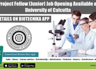 Project Fellow Job at Calcutta