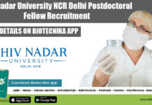 Shiv Nadar University NCR Delhi Postdoctoral Fellow Recruitment SNU Postdoctoral Fellow Job
