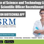 SRM Institute of Science and Technology Life Sciences Scientific Officer Recruitment SRMIST Life Sciences Job