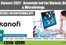 Sanofi Careers 2022 – Associate Job For Biotech, Biochem & Microbiology Sanofi Careers 2022