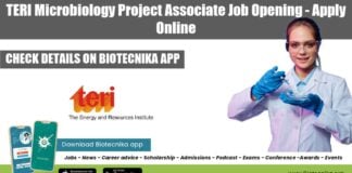 TERI Microbiology Project Associate