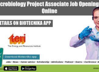 TERI Microbiology Project Associate