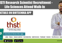 THSTI Research Scientist Recruitment – Life Sciences Attend Walk-In THSTI Research Scientist Recruitment