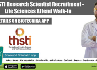 THSTI Research Scientist Recruitment