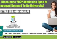 M.Sc. Bioscience 2022 Admission Open at Yenepoya (Deemed To Be University) Yenepoya MSc Admission 2022