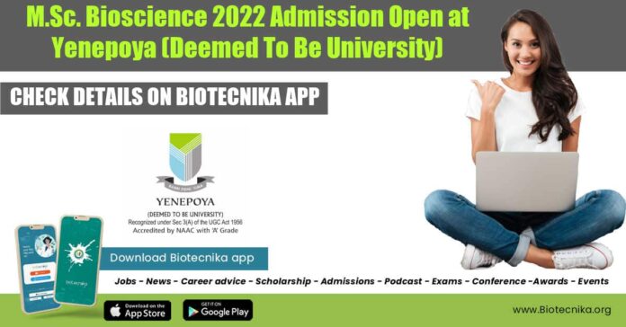 Yenepoya MSc Admission 2022