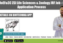 Govt MoEF&CC ZSI Life Sciences & Zoology JRF Job – Online Application Process ZSI JRF Post Available