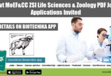 Govt MoEF&CC ZSI Life Sciences & Zoology PDF Job – Applications Invited ZSI PDF Post Available