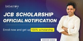 Biotecnika JCB Scholarship Notification + CSIR NET Junoon Batch - Apply Now