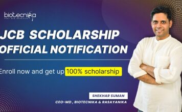 Biotecnika JCB Scholarship Notification + CSIR NET Junoon Batch - Apply Now