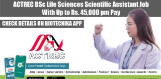 ACTREC Scientific Research Job