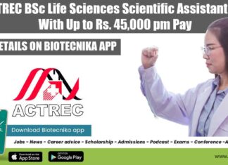 ACTREC Scientific Research Job