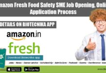 Amazon Fresh Food Safety SME Job Opening, Online Application Process Amazon Fresh Food Safety