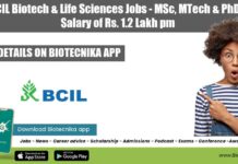 Govt BCIL Biotech & Life Sciences Jobs – MSc, MTech & PhD Apply, Salary of Rs. 1.2 Lakh pm BCIL Jobs 2022 Biotech (1)