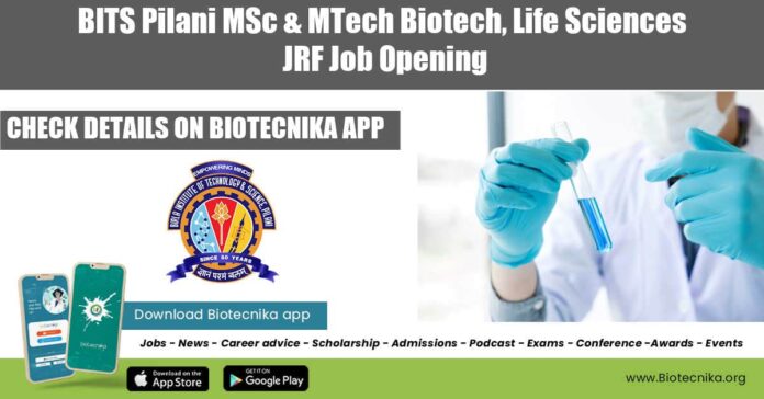 BITS Pilani JRF 2022