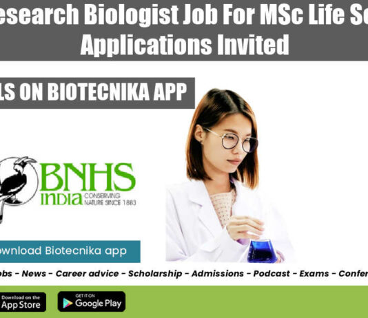 BNHS Research Biologist Job