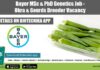Bayer MSc & PhD Genetics Job – Okra & Gourds Breeder Vacancy Bayer Genetics Jobs