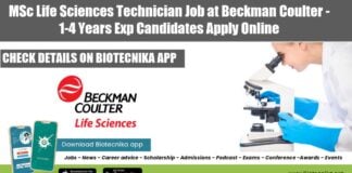 Beckman Coulter Job Opening