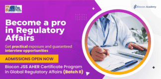 Biocon JSS AHER Certificate Program in Global Regulatory Affairs (Batch II)