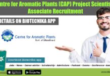 Centre for Aromatic Plants (CAP) Project Scientist & Associate Recruitment CAP Project Jobs